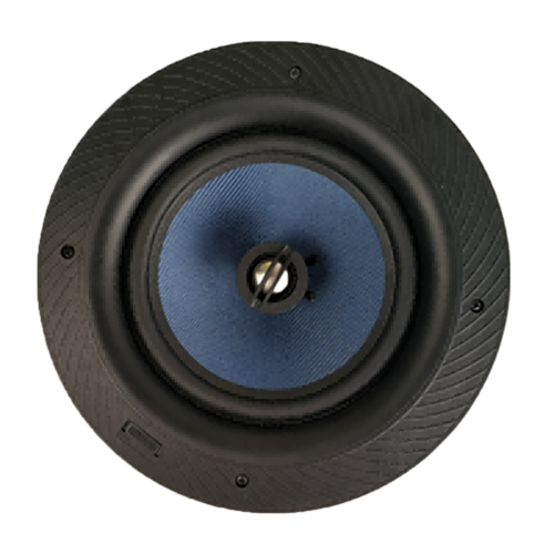 LECOVITA RISC premium 6.5 inch home in-ceiling speaker featuring a white magnetic frameless grille and fiberglass woofer.