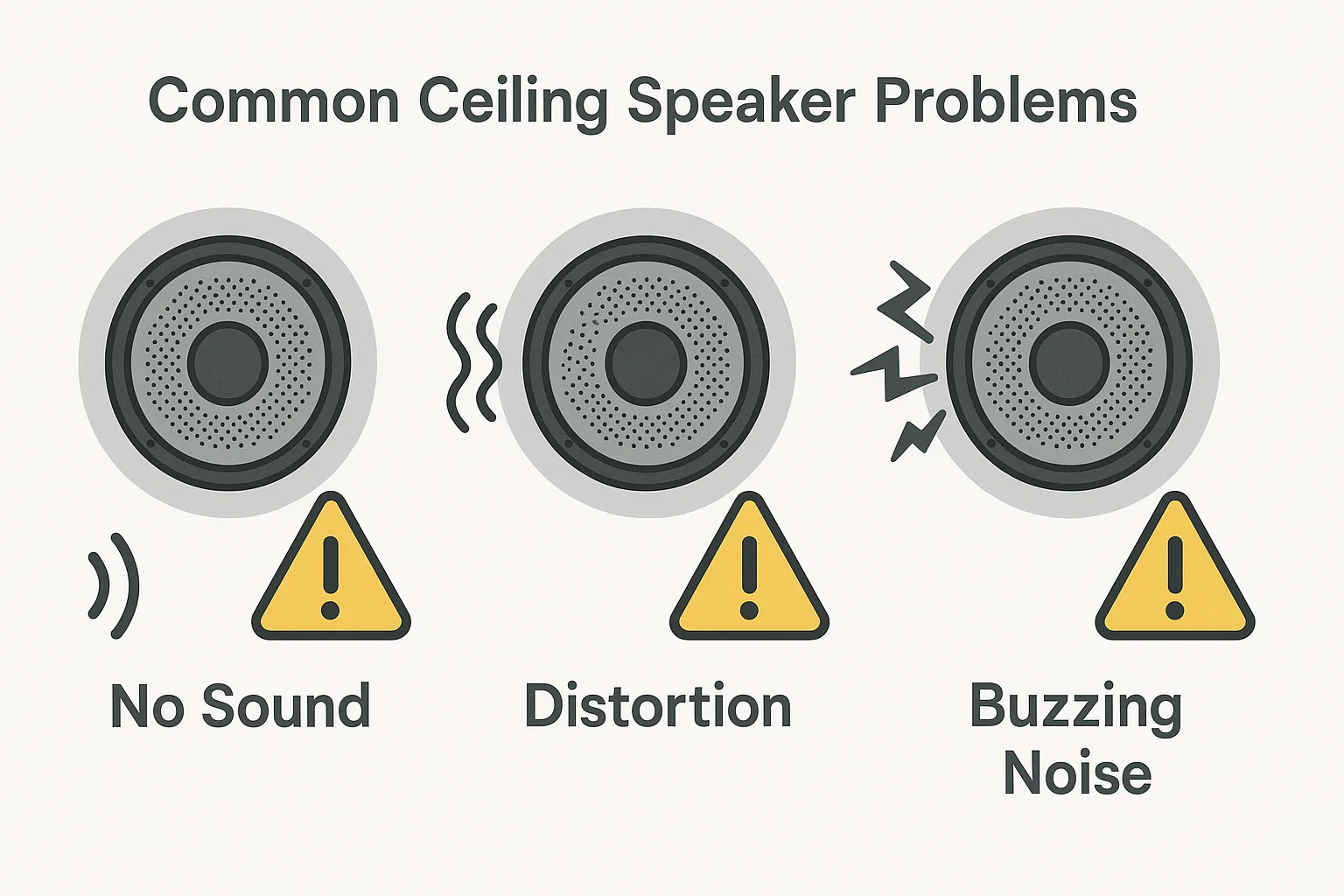Troubleshooting ceiling speaker issues for safety and performance