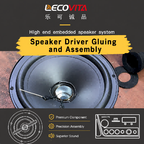 Speaker driver gluing and assembly during OEM speaker manufacturing at LECOVITA